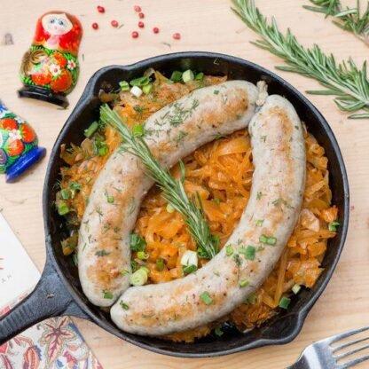 Колбаса нашего приготовления, жаренная на сковородке