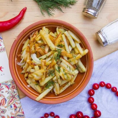 Картофель, жареный из сырого