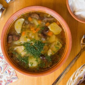 Сытная похлебка с грибами